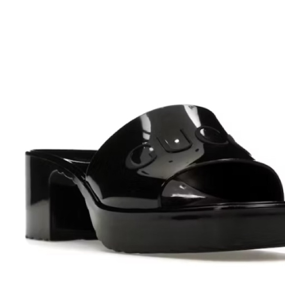 GUCCI Black Rubber Mules!